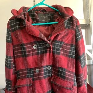 Aeropostale red plaid coat